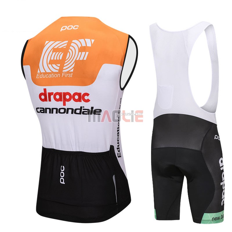 Gilet Antivento Cannondale Drapac 2018 Bianco e Arancione